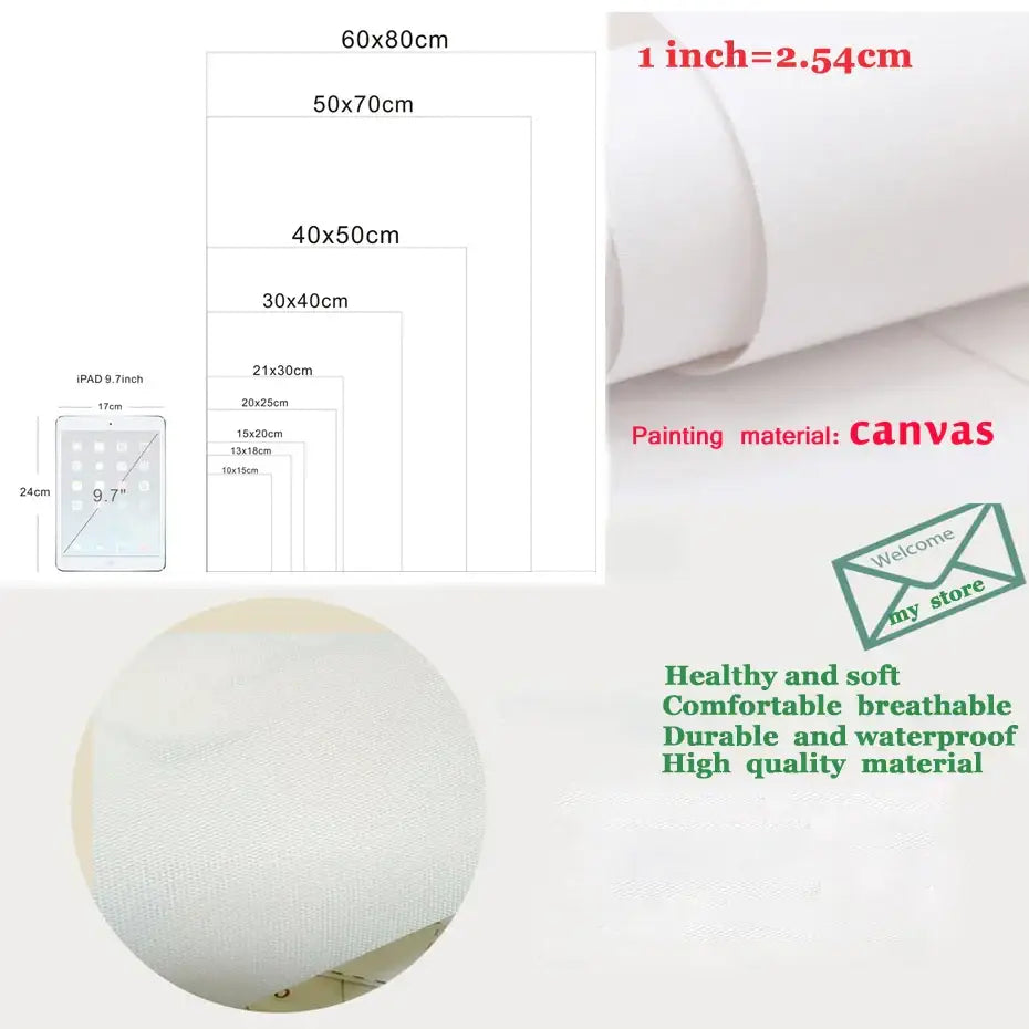 White durable waterproof canvas material used for decorbites nordic diamond heart canvas prints set
