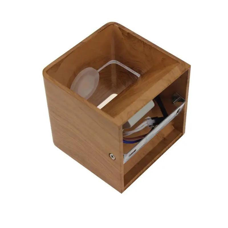 Nordic Faux Wooden Wall Light for Bedroom - Polymer