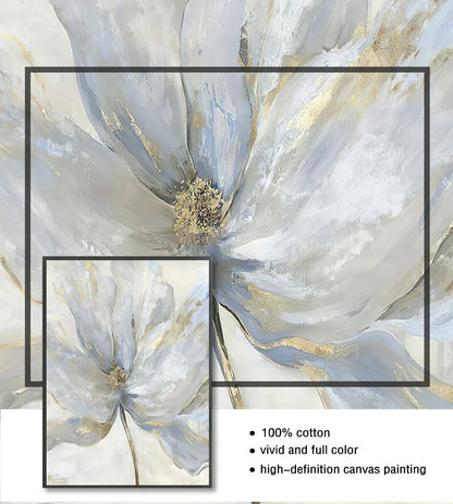 Nordic Flower Abstract Canvas Art Print - Posters