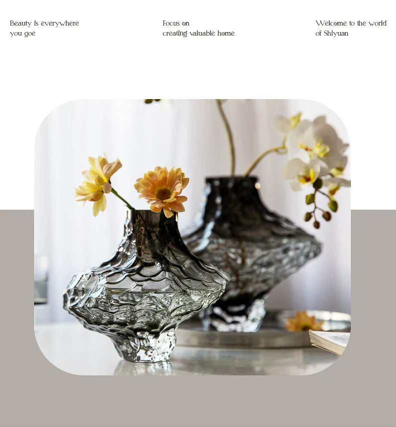 Nordic Frosting Glass Vase - Modern Home Decor - Vase