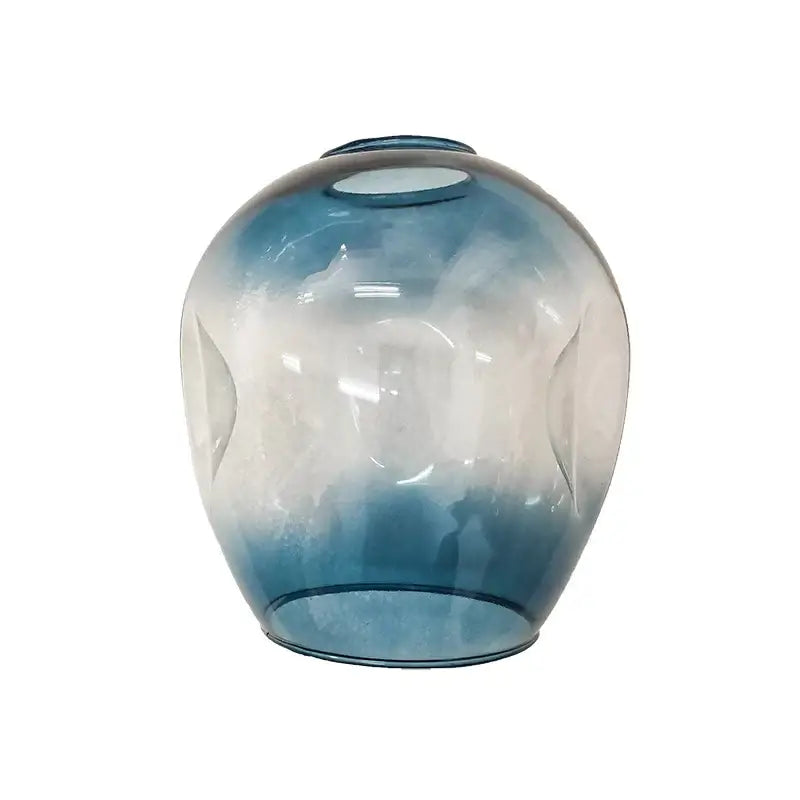Decorbites™ nordic glass ball led chandelier with a translucent blue-to-clear gradient glass ball vase and sculpted curves