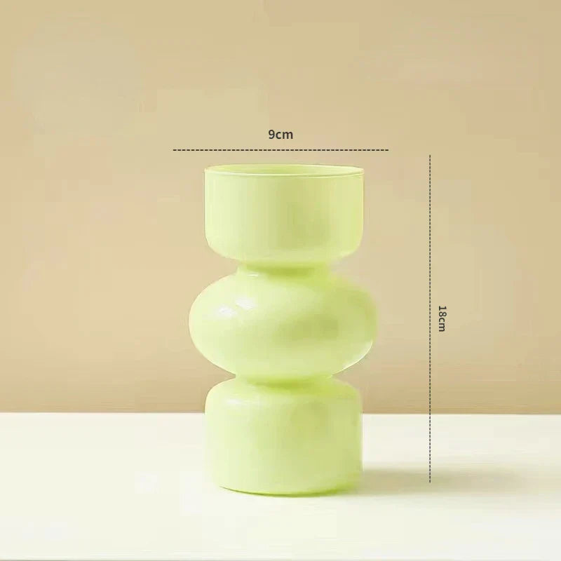 Nordic Glass Flower Vase Home Decor - Mustard - Vase