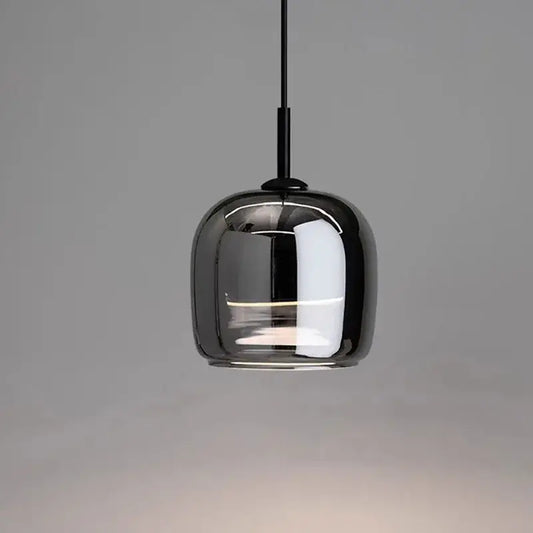 Decorbites™ nordic glass led pendant chandelier with a sleek black glass globe and thin black cord for modern luxury lighting