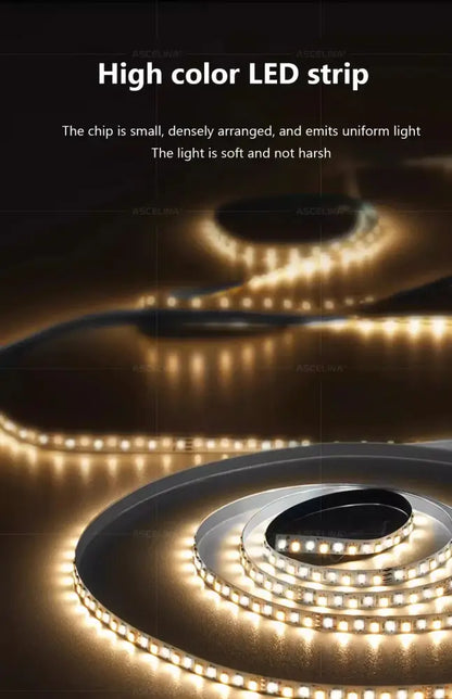 Warm white high-color nordic glass led strip with densely packed uniform lighting in DecorBites modern luxury pendant chandelier