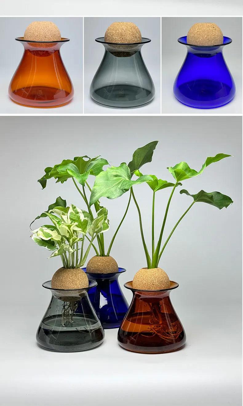 DecorBites™ Nordic Glass Vase for Home Decor - Small Transparent Vase