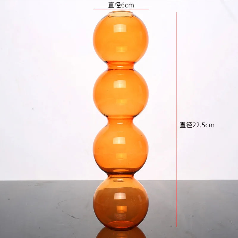 Nordic Glass Vase - Home Decoration Gift - Orange-L - Vase