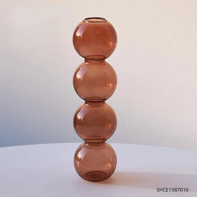 Nordic Glass Vase - Home Decoration Gift - Brown-L - Vase