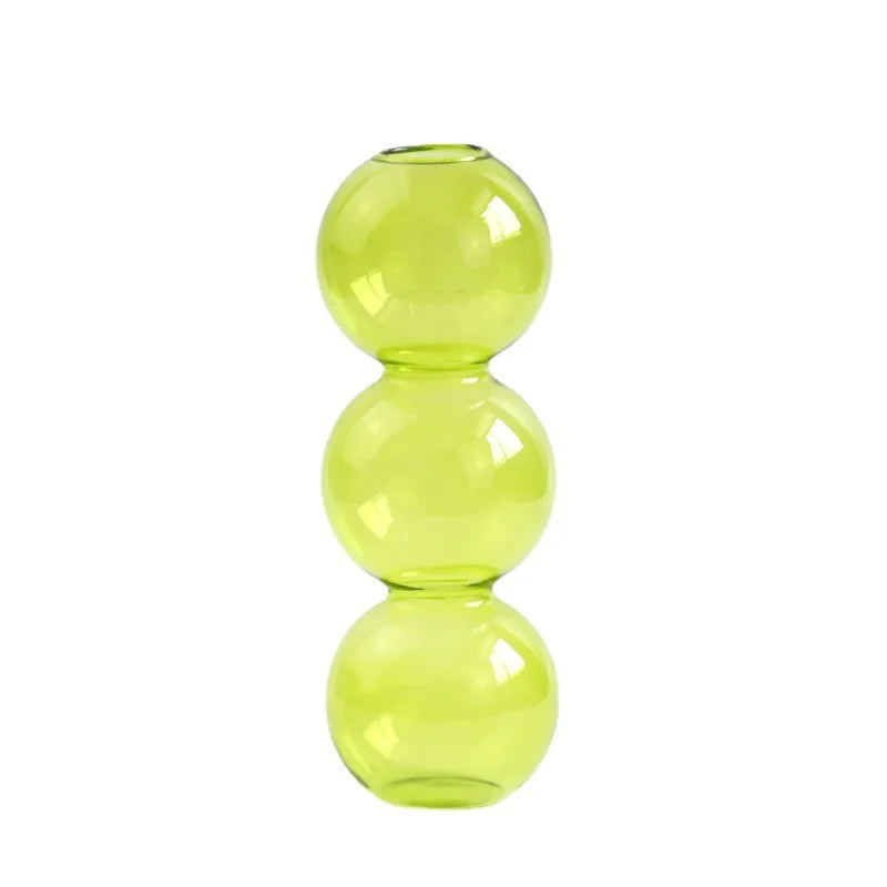 Nordic Glass Vase - Home Decoration Gift - Green-S - Vase