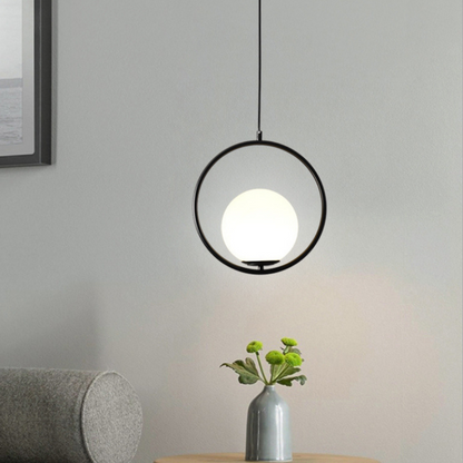 Nordic Gold Pendant Light with Glass Shade - Oval / Black