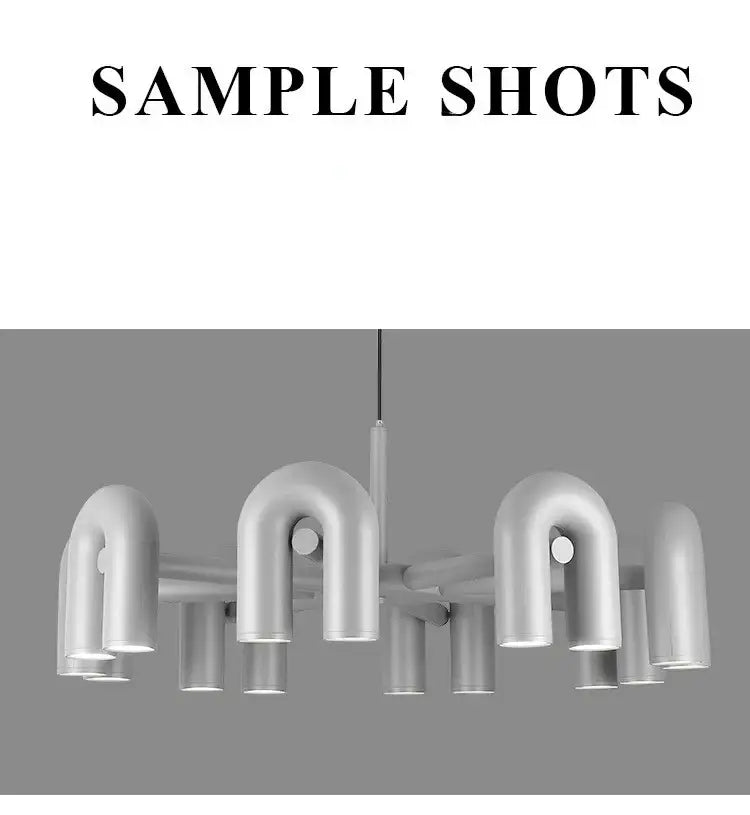 Modern white decorbites™ nordic led ceiling chandelier with sleek metallic finish and minimalist u-shaped design