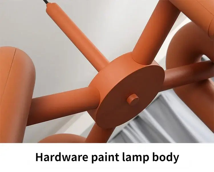 DecorBites™ nordic u shape led chandelier with terracotta matte hardware for stylish living room home decor
