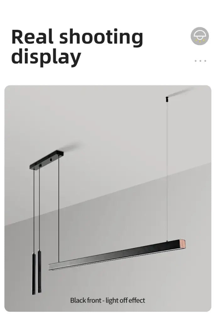 Modern black nordic led chandelier with sleek minimalist design and subtle wood accent for home lighting by DecorBites