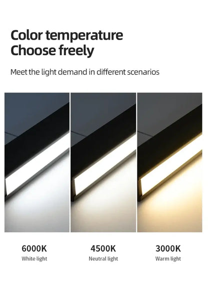 Decorbites™ nordic led chandelier with slim black led strip light and customizable white, neutral, or warm lighting options
