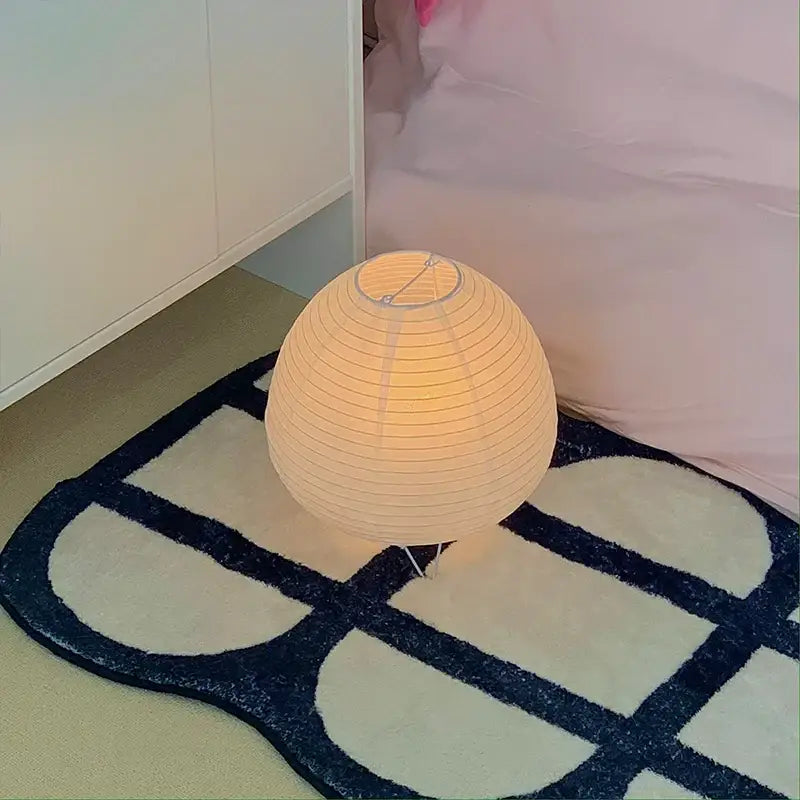 Decorbites nordic led table lamp with warm glowing spherical paper lantern and minimalist metal stand for home decor