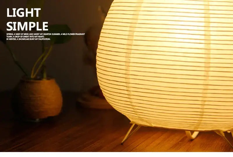 Decorbites nordic led table lamp with warmly glowing spherical paper lantern and slender metal legs for indoor use