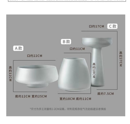 Nordic Luxe Frosted Glass Vase/Table Decoration - Vase