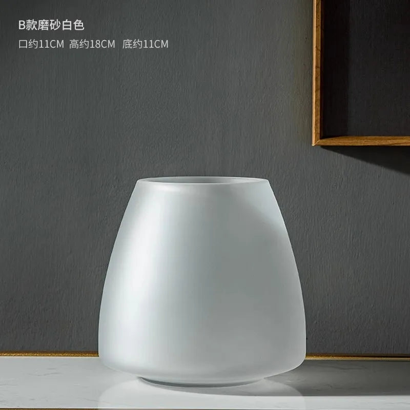 Nordic Luxe Frosted Glass Vase/Table Decoration - B1 - Vase