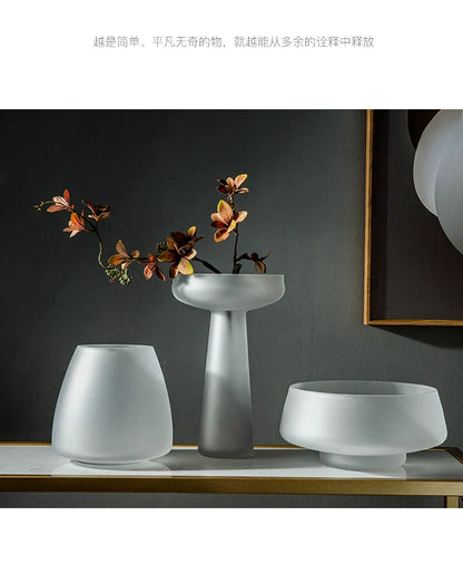 Nordic Luxe Frosted Glass Vase/Table Decoration - Vase