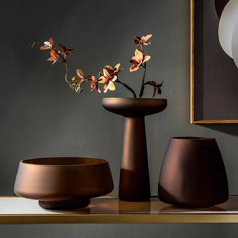 Nordic Luxe Frosted Glass Vase/Table Decoration - Vase