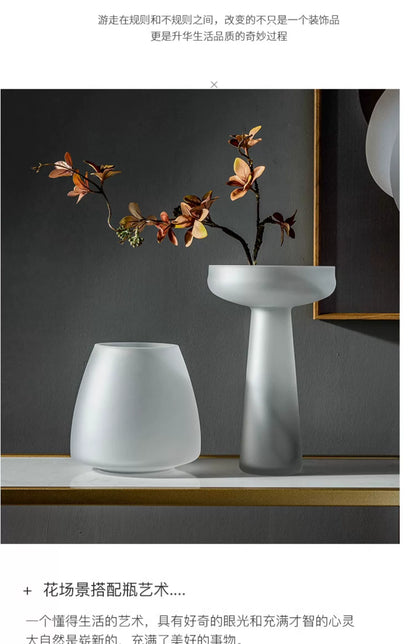 Nordic Luxe Frosted Glass Vase/Table Decoration - Vase