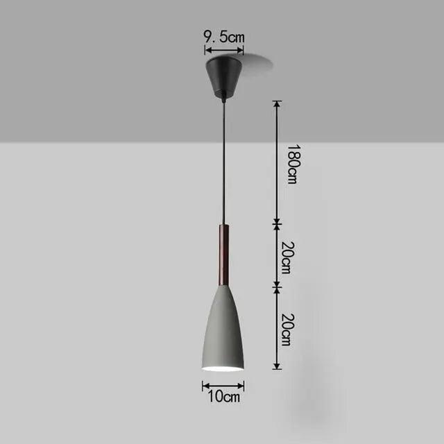 Nordic Minimalist Kitchen Island Lighting - 1 Head Grey / White Light Bulb