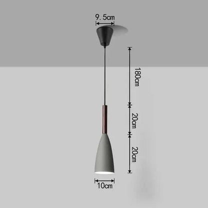 Nordic Minimalist Kitchen Island Lighting - 1 Head Grey / White Light Bulb