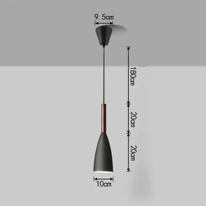 Modern black pendant light with copper accent and sleek conical design for nordic minimalist kitchen island lighting by DecorBites