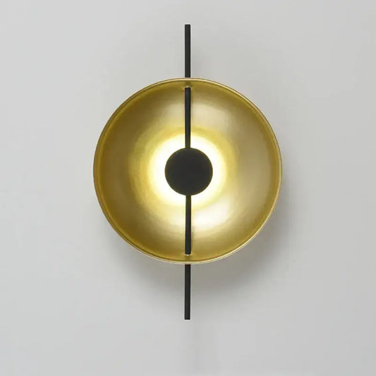 DecorBites™ nordic modern wall sconce gold-toned with matte finish and black vertical accent bar modern wall sconce