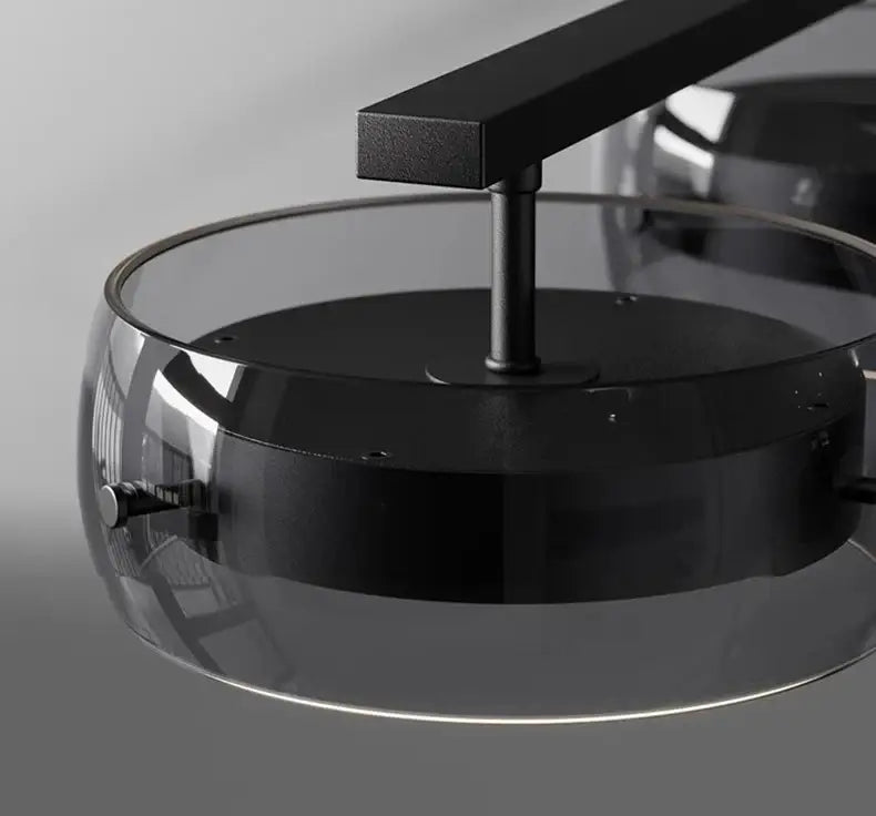 DecorBites™ Nordic pendant lamp with sleek transparent glass dome and matte black frame for warm white or cold white lighting