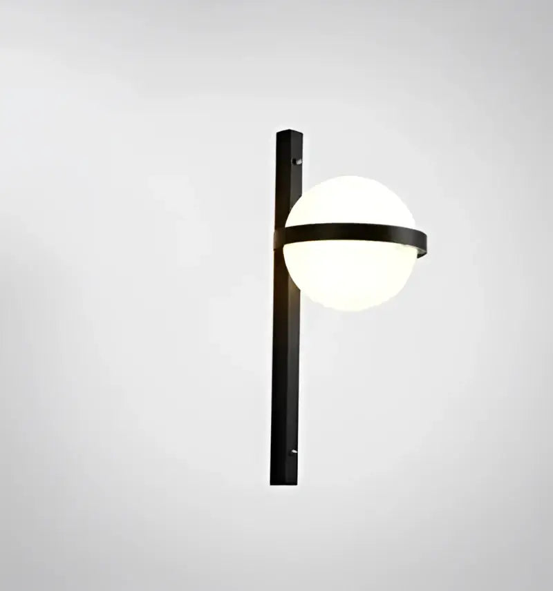 Modern black decorbites™ nordic planter light sconce with frosted glass globe and sleek metal frame wall-mounted light sconce