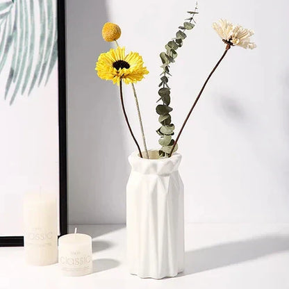 Nordic Plastic Vase for Modern Home Decor - white-D - Vase