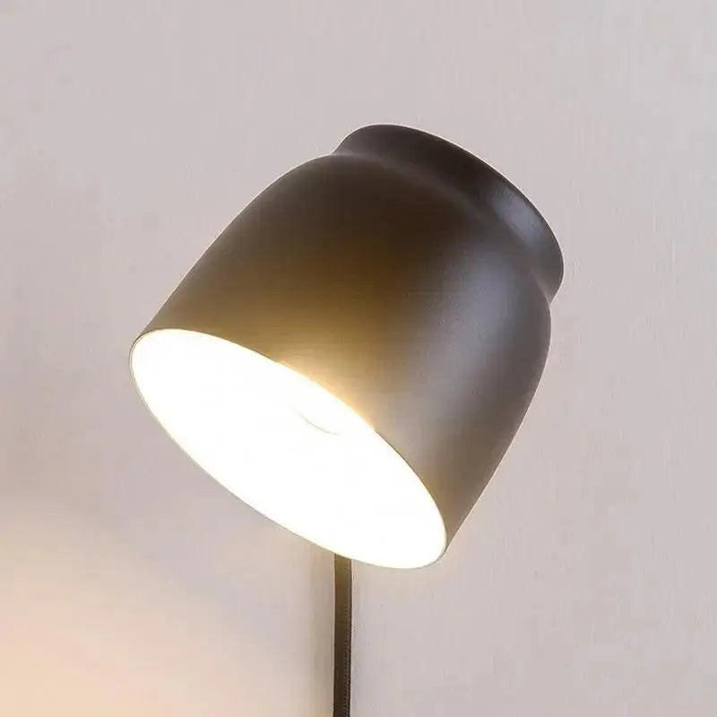 Matte black ceramic decorbites nordic plug in wall sconce with softly glowing white interior wall light