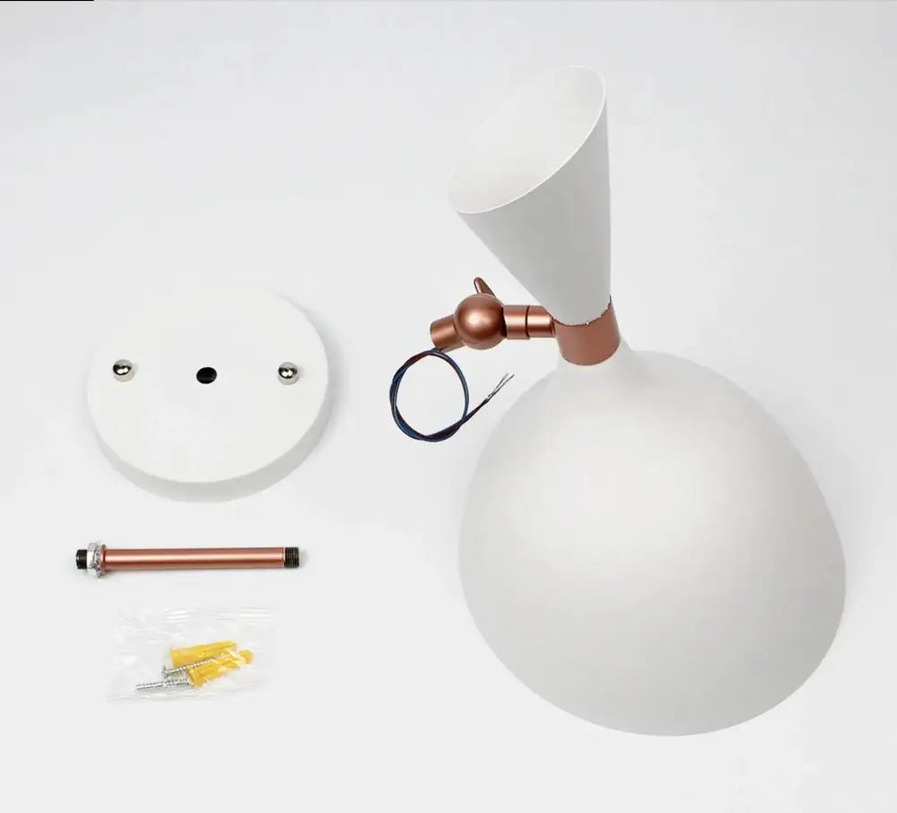 Decorbites™ nordic wall sconce with white frosted glass shade and copper finish metal arm, easy installation and compact size makes it ideal