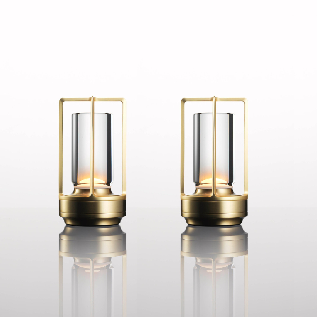 Nordic Rechargeable Table Lamp - Award-Winning Design - Gold / Pair