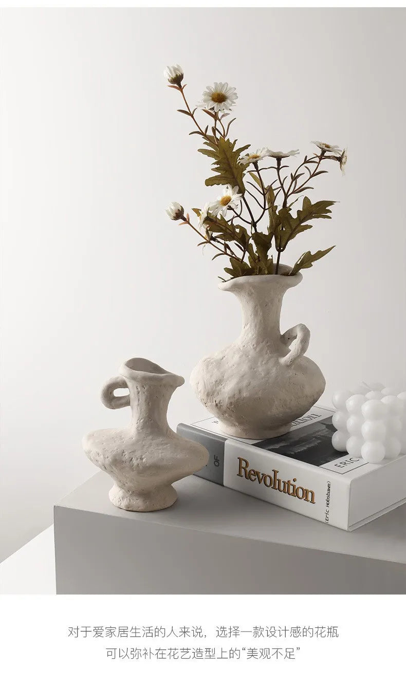 Nordic Style Ceramic Flower Pot - White - Vase