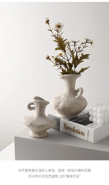 Nordic Style Ceramic Flower Pot - White - Vase