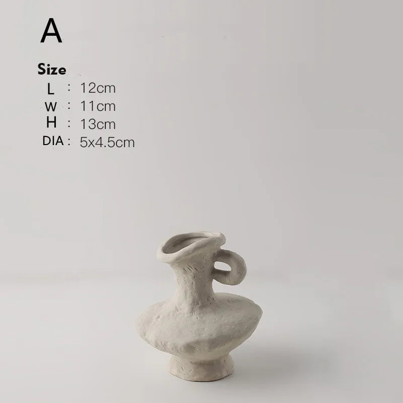 Nordic Style Ceramic Flower Pot - White - A / CHINA - Vase