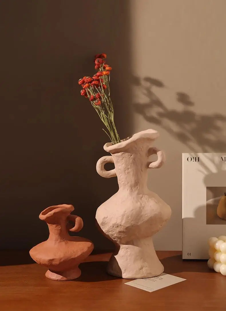 Nordic Style Ceramic Flower Pot - White - Vase