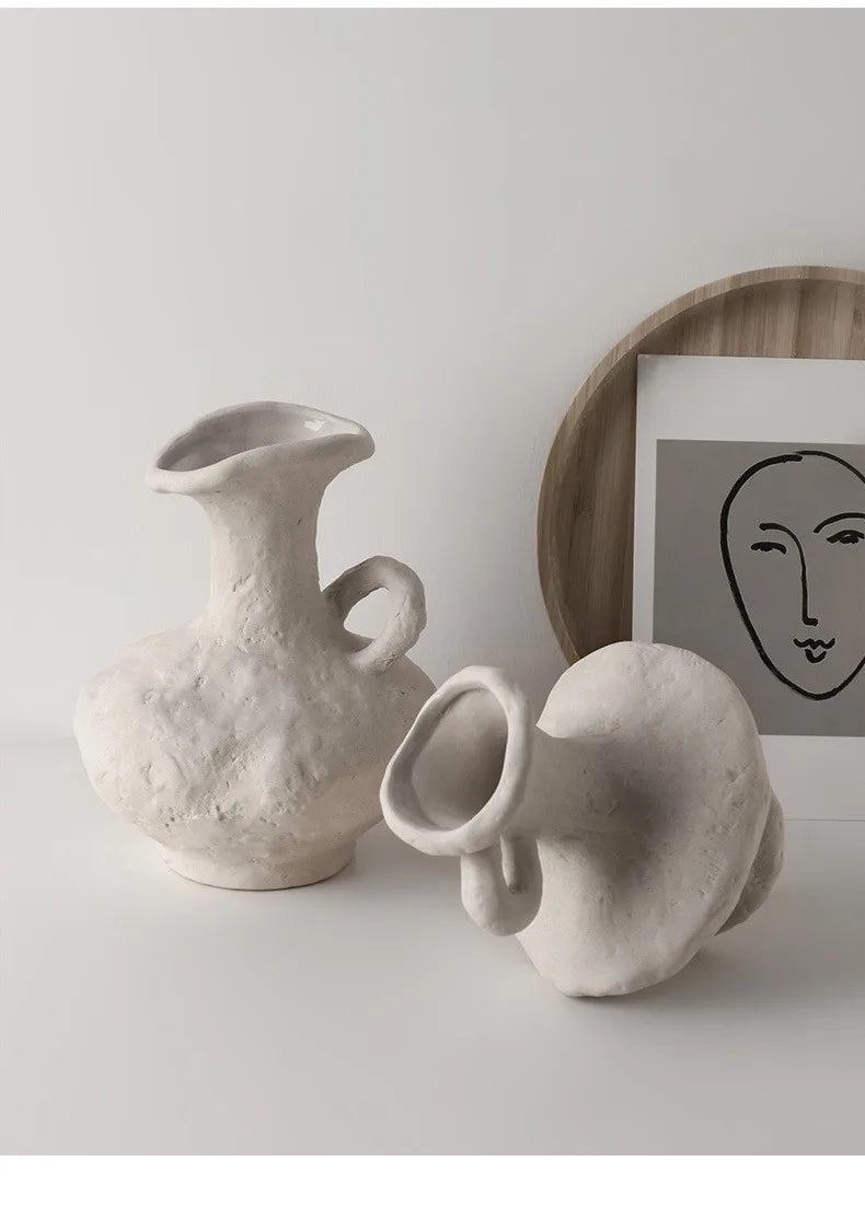 DecorBites™ Nordic Style Ceramic Flower Pot - White