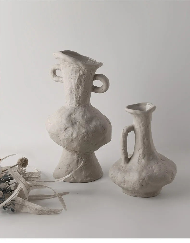 Nordic Style Ceramic Flower Pot - White - Vase