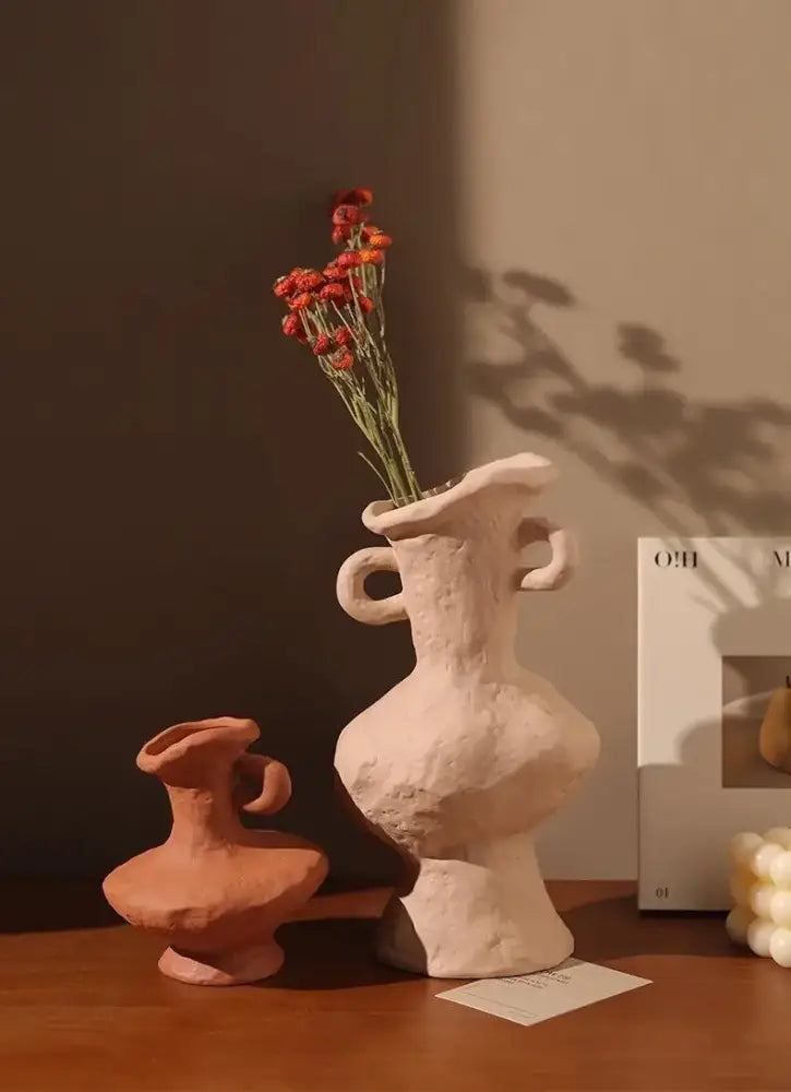 Nordic Style Ceramic Flower Pot - White - Vase
