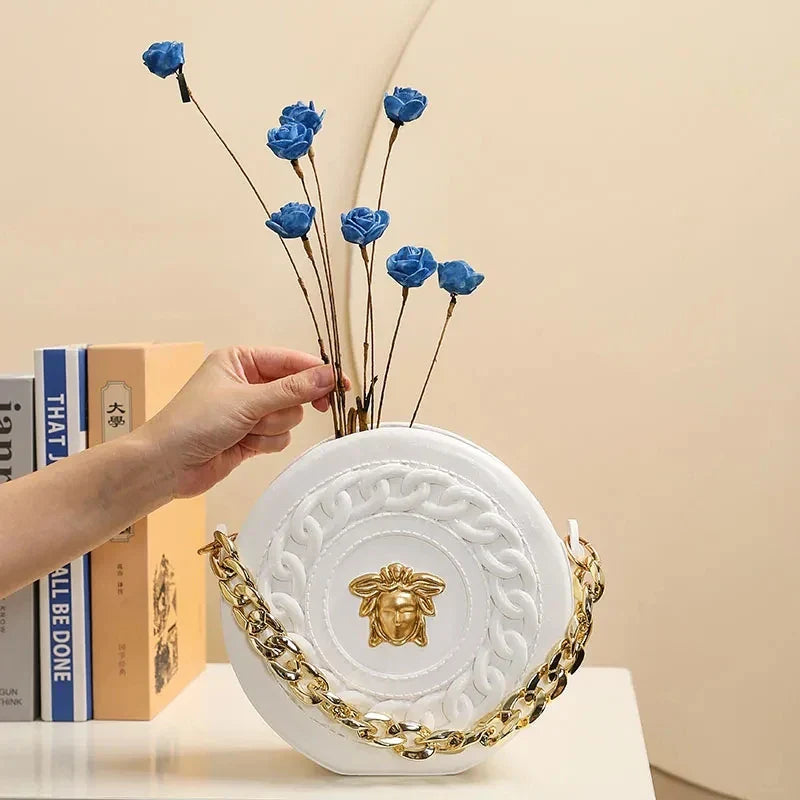 Nordic Style Ceramic Flower Vase Decoration - WHITE - Vase