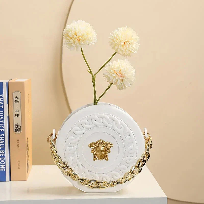 Nordic Style Ceramic Flower Vase Decoration - WHITE - Vase