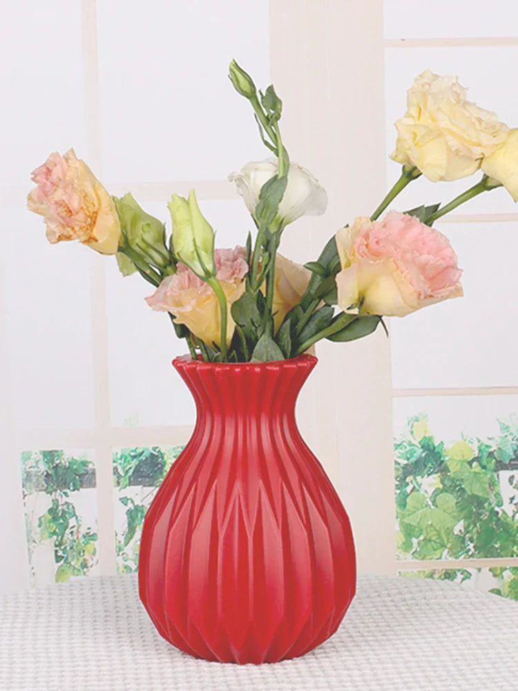 DecorBites™ Nordic Style Plastic Flower Vase for Home Decor