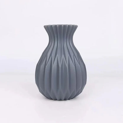 Nordic Style Plastic Flower Vase for Home Decor - grey - Vase