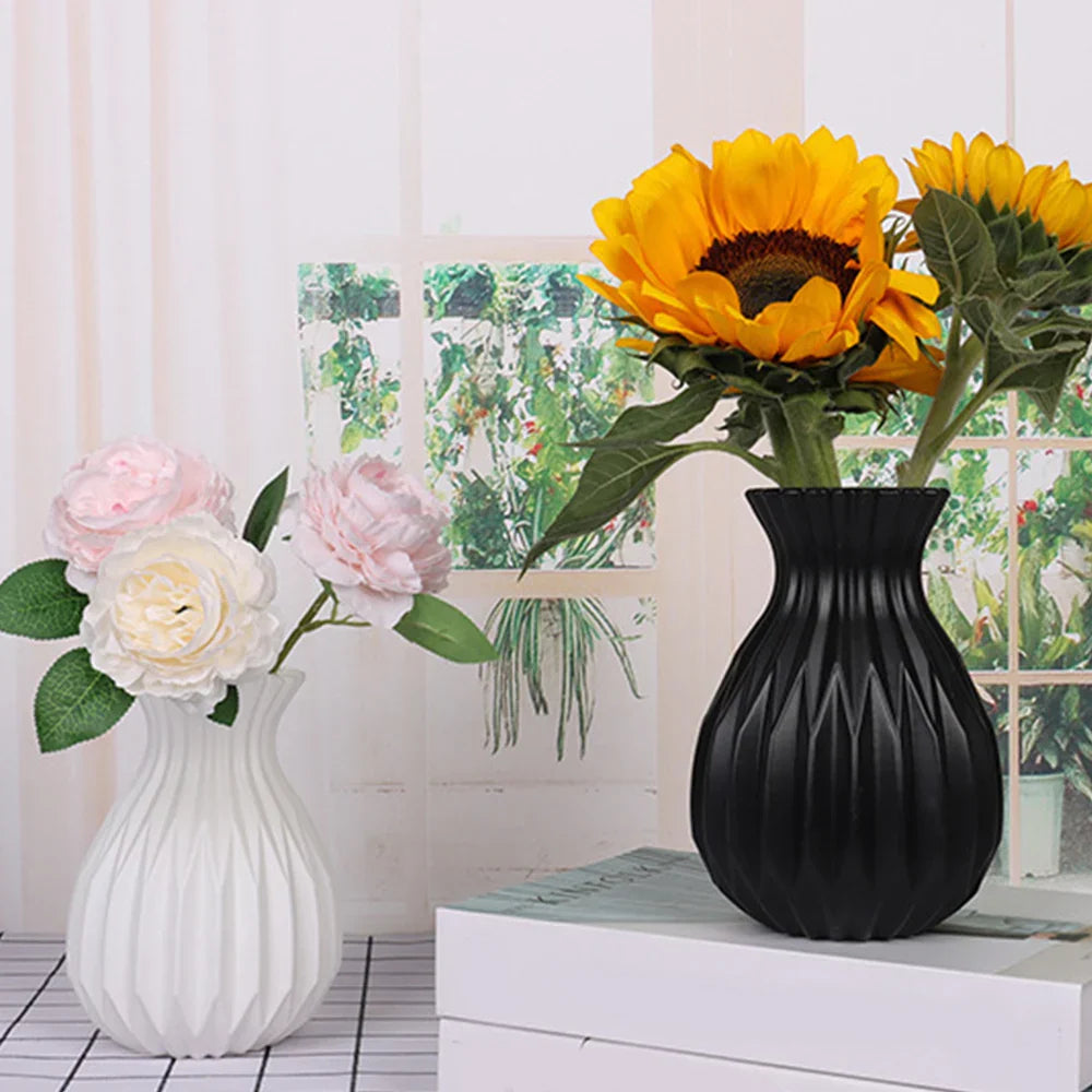 DecorBites™ Nordic Style Plastic Flower Vase for Home Decor