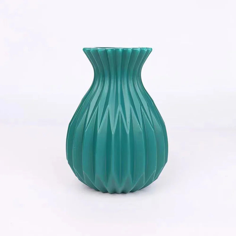 Nordic Style Plastic Flower Vase for Home Decor - green - Vase
