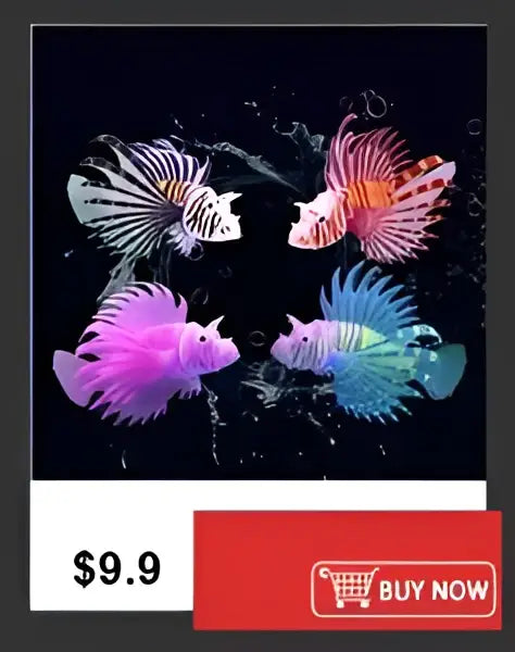 DecorBites™ nordic style plastic flower vase featuring colorful translucent betta fish figurines with vibrant hues