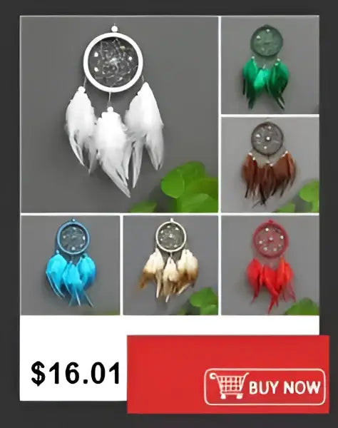 White feather dream catcher with silver frame and beads paired with a nordic style plastic flower vase for home decor