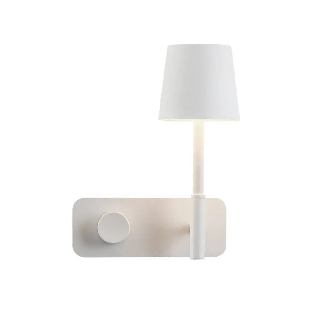White minimalist wall lights with cylindrical lampshade and modern design from DecorBites nordic wall lights for bedroom